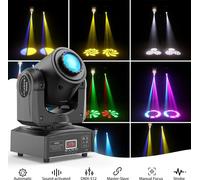 Tête mobile LED - 120 W RGBW - DMX512, 9/11 canaux - 7 gobos, faisceau/stroboscope - Auto/Son/Maître-Esclave - Blanc chaud