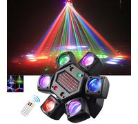 Tête mobile LED 80W RGBW 4 en 1, Mini faisceau stroboscopique à Six bras, Flash jaune, barre Dj DMX 512, télécommande, effet de scène noir
