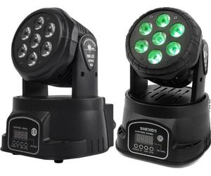 Tête mobile, RGBWA UV, 7x18W, contrôle DMX, 2pcs, prise EU