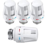 Tête Thermostatique, 4 Pièces Thermostat, Tête De Rechange De Valve De Radiateur Standard M30X1,5 Contrôle De La Température,Blanc