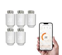 Tête Thermostatique Intelligente Connectée LUMARK - Contrôle Température Via Appli Tuya, Programmation, Détection Fenêtres Ouvertes - Compatible Assistants Vocaux (3, sans Passerelle)