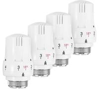 Tête thermostatique radiateur - BEIJIYI - M30 x1,5 - Lot de 4 - Blanc - 6-28°C