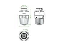 Tête thermostatique Uni LH - 7-28 °C, 0 * 1-5 - Bulbe liquide, modèle blanc - 1011465
