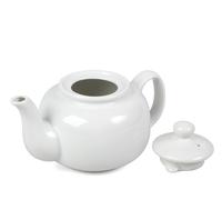 Tetera - Bouilloire en Céramique Blanche avec Couvercle et Housse Crochet Rose Pompon 600 ml