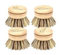 Têtes Brosse Vaisselle Remplacement 4 Pcs Bambou - Joeji’s Kitchen Soies Sisal