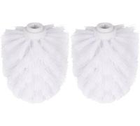 Têtes de brosse de toilettes, lot de 2, blanches, 8 x 9,5 cm, poils durs, accessoire de nettoyage
