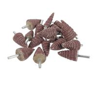 Têtes de Meulage Coniques 20 Pièces en Toile Abrasive | Angles Variés, Manche Intégré, Usage Pratique, Plusieurs Spécifications, Finition Conique, Lot Assorti