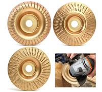 TETEWEVER Lot de 3 disques abrasifs en carbure de tungstène pour meuleuse | Roue de ponçage en carbure de tungstène - Disques de ponçage pour bois - Pour poncer, sculpter, polir