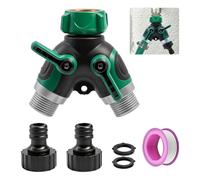 TETEWEVER Répartiteur d'eau 2 voies 1,9 cm (3/4") | Distributeur de robinet, répartiteur d'eau en Y, débit d'eau réglable, répartiteur de tuyau pour jardin