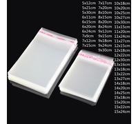 TETP 100 pièces 5 fils sac auto-adhésif transparent refermable étanche cadeau alimentaire bonbons Pacakging OPP sac en plastique stockage de Cellophane 14x25cm-use14x22