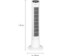 Tevance I Ventilateur à colonne I Tower Fan BASIC, ventilateur à colonne silencieux avec télécommande, ventilateur à colonne, ventilateur oscillant à 90°, ventilateur sur pied pour tour, minuterie, bl