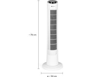 Tevance I Ventilateur à colonne I Tower Fan BASIC, ventilateur à colonne silencieux avec télécommande, ventilateur à colonne, ventilateur oscillant à 90°, ventilateur sur pied pour tour, minuterie, bl
