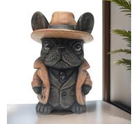 Tewzafiya Statue de Chien, Bouledogue Français, Résine, Sculpture, Décoration d'Intérieur, Bicolore ou Monochrome