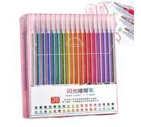 Tewzafiya Stylos à paillettes gel pour colorier, stylos à paillettes pour adultes, feutres à paillettes pour scrapbooking - Ensemble de stylos colorés pour, adultes, livres de coloriage