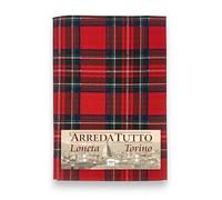 Tex family Bâche de protection Tartan Rouge - 100 % coton - Grand Foulard multifonction couvre-canapé/couvre-lit - Fabriqué en Italie - 1 place - 170 x 280 cm