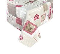 Tex family Nappe en coton lourd fabriquée en Italie - tyrolien Valbadia rectangulaire, lavable - élégante et résistante pour maison et restaurant - 140 x 180 x 6 personnes
