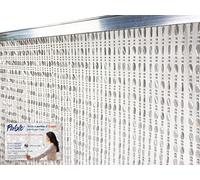 tex family Pablo © Rideau à Perles Anti-Insectes, en PVC, Anti-Bruit, Barre Metallique (Cm. 100x220, Gris)