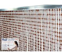 tex family Pablo © Rideau à Perles Anti-Insectes, en PVC, Anti-Bruit, Barre Metallique (Cm. 100x220, Marron)