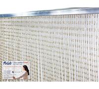 tex family Pablo © Rideau à Perles Anti-Insectes, en PVC, Anti-Bruit, Barre Metallique (Cm. 120x220, Beige)