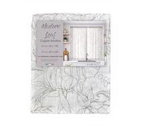 tex family Paire de Rideaux en Verre Modern Leaf Beige Semi-Transparents en Bou vec Tunnel pour Astina - 2 Toiles fabriquées en Italie - Paire (2 Toiles) 60 x 240 cm