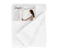 Tex family Paire de rideaux en verre moderne Simply blanc - tissu polyester bouclé semi-transparent, orlin tunnel - paire (2 toilettes) 45 x 240 cm