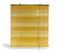 Tex family Store roulant en bambou 60 x 150 cm - Store roulant en bois naturel pour intérieur et extérieur - Montage facile - Jaune