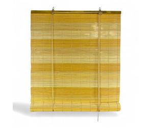 Tex family Store roulant en bambou 60 x 150 cm - Store roulant en bois naturel pour intérieur et extérieur - Montage facile - Jaune