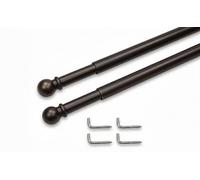 Tex Paire de Tringles à Rideaux pour Vitrage Ø7 mm Bronze 50-80 cm | Télescopiques, extensibles et recoupables, fixation à vis avec 4 crochets en L inclus - Fabriquées en Italie