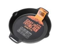 TEXAS CLUB Grande poêle en fonte, 30 cm - Poêle avec manche en métal pour grill et barbecue