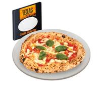 TEXAS CLUB pierre à pizza en céramique, Ø 30 cm | Pour four et barbecue - pierre plate pour une pizza croustillante