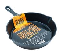 TEXAS CLUB Poêle en fonte avec manche - Poêle à frire en métal pour tous les types de grills, four, plaques de cuisson - Ø25cm