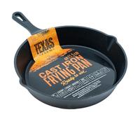 TEXAS CLUB - Poêle en Fonte pour Fritures, Pancakes, Omelettes, Viande ou Légumes, Idéale pour Barbecue et Cuisine, Poêle pour BBQ Aimée des Professionnels, Diamètre 15,5 cm