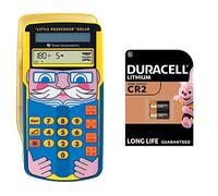 Texas Instruments LPROFSOLAR Little Professor Calculatrice Solaire d'apprentissage + Pile Lithium Haute Puissance Duracell CR2 3 V, Pack de 2 (CR15H270), conçue pour Une Utilisation dans Les capteurs