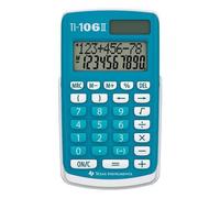Texas Instruments TI-106 II - Calculatrice Scientifique Solaire, Une Calculatrice de Poche Durable et Facile à Utiliser avec Quatre opérations arithmétiques de Base, en/GR/DE/FR