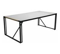 Paris prix Table de jardin repas en verre - Gris et noir