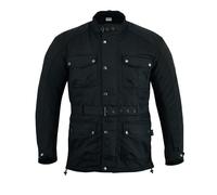 Texpeed Cirée imperméable veste homme homologué avec protection - Hiver longue blouson motard avec armure CE (EN 1621-1) Noir - 5XL