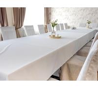 texpot Nappe 180 x 520 cm - En coton damassé - Blanc uni