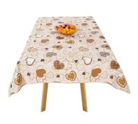 texpot Nappe de table en toile cirée 160 cm ronde avec cœurs, lavable, déperlant, en polyester, pour table de jardin