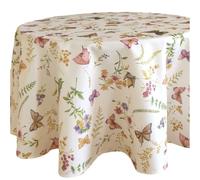 texpot Nappe ronde de 130 cm - Impression papillon - Printemps - Nappe d'été