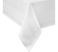 TextilDepot24 - Nappe Atlas à bordure complète en 100 % coton, carré de 240 x 240 cm, Blanc