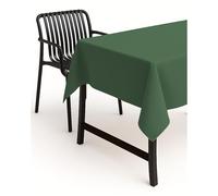 TextilDepot24 - Nappe de Table de Jardin - Aspect Lin - Effet Lotus - Tissu Anti-Taches - Infroissable - 110 x 160 cm - Vert foncé