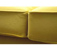 Textile 3 places Jaune Tissu Design Canapé Coussin 230cm Canapé Chesterfield