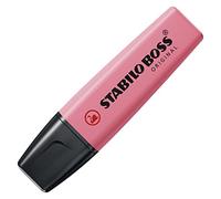 Surligneur stabilo boss original pastel encre base eau pointe biseautee largeur trace 2/5mm coloris petale de