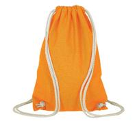 TEXXILLA Lot de 25 sacs d'événement en coton 21 x 29 cm, Mandarine | Sac d'événement et de festival au format A4 avec cordons de serrage robustes - Peut être porté comme sac à dos - Cordons