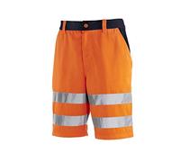 teXXor 4345-44 Erie Short haute visibilité, Orange/bleu Marine, Taille 44
