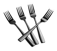 Teyyvn Lot de 12 fourchettes de table en acier inoxydable Noir