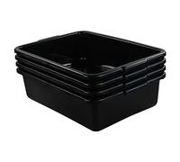 Teyyvn Lot de 4 bols à vaisselle peu profonds en plastique Noir 13 l