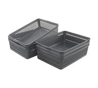 Teyyvn Lot de 6 Petits Paniers de Rangement en Plastique, Paniers en Plastique Pour Salle de Classe