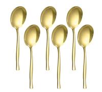 Teyyvn Lot de 8 grandes cuillères de service en acier inoxydable Doré, cuillere de service inox