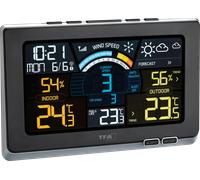 TFA Dostmann Station météo Spring Breeze 35.1140.01, radiopilotée, anémomètre, écran couleur, Noir